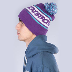 Stay Strong Bobble Beanie - Purple