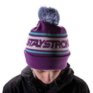 Stay Strong Bobble Beanie - Purple